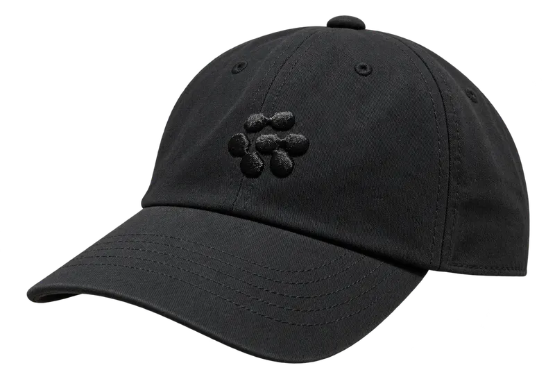 Black Cognition cap with a tonal black dot logo embroidered on the front