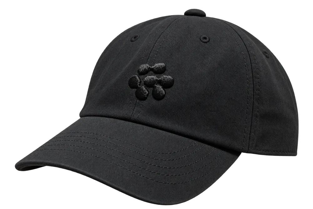 Black Cognition cap with a tonal black dot logo embroidered on the front